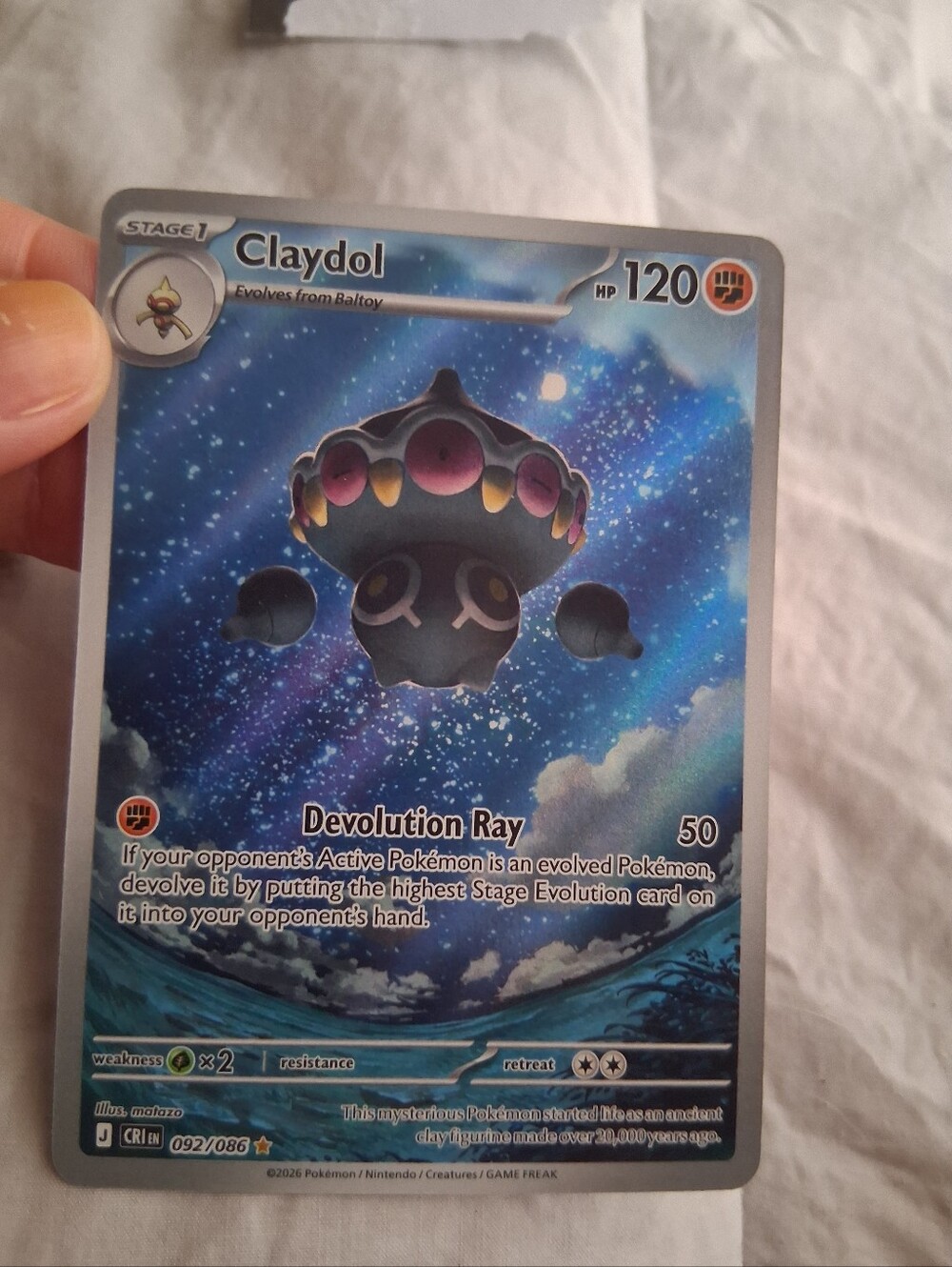Pokemon Claydol Trading Card - Blue, Purple, Black